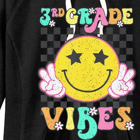 Girl 3rd Grade Vibes Smile Face Back To School Third Grade Gift Women's Fleece Hoodie