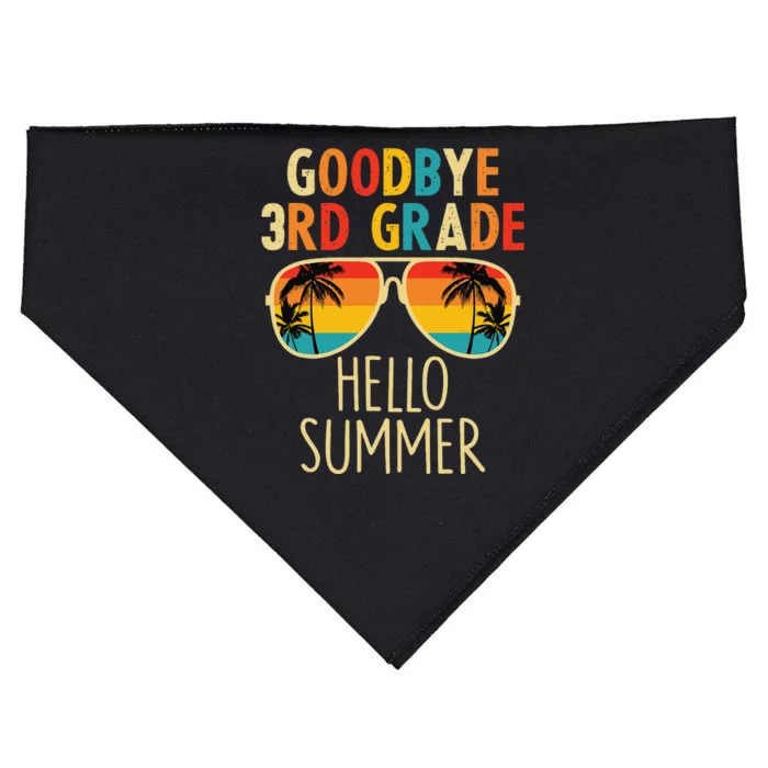 Goodbye 3rd Grade Hello Summer Sunglasses Last Day Of School USA-Made Doggie Bandana