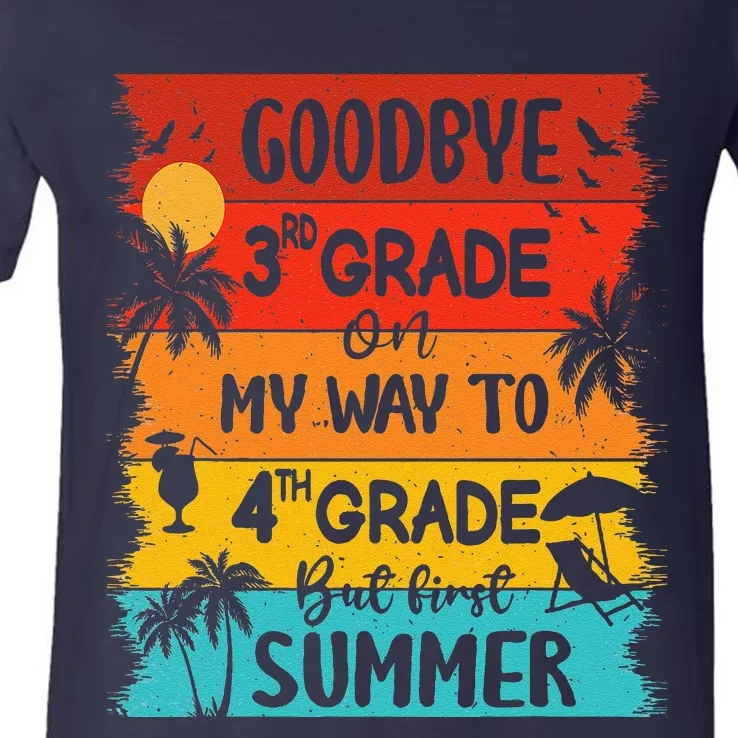 Goodbye 3rd Grade Hello Summer Last Day Of School Graduation V-Neck T-Shirt