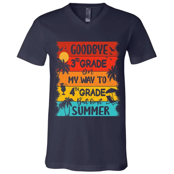 Goodbye 3rd Grade Hello Summer Last Day Of School Graduation V-Neck T-Shirt