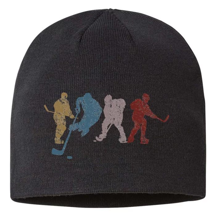 Graphic 365 Hockey Vintage Retro Sport Gift 8 1/2in Sustainable Knit Beanie