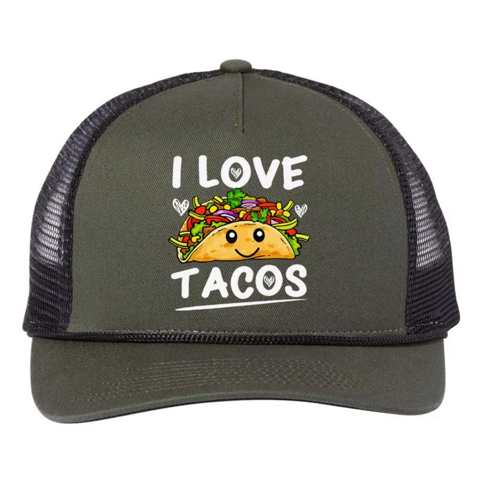 Graphic 365 I Love Tacos Cinco De Mayo Taco Retro Rope Trucker Hat Cap