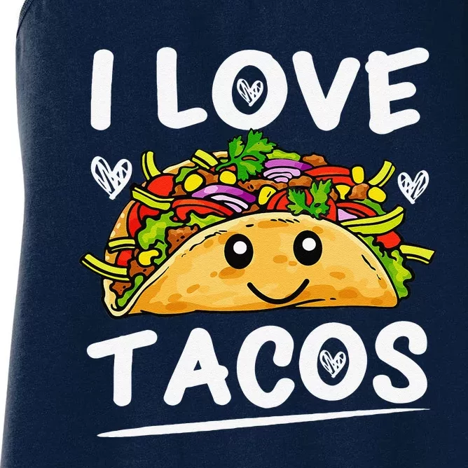 Graphic 365 I Love Tacos Cinco De Mayo Taco Women's Racerback Tank