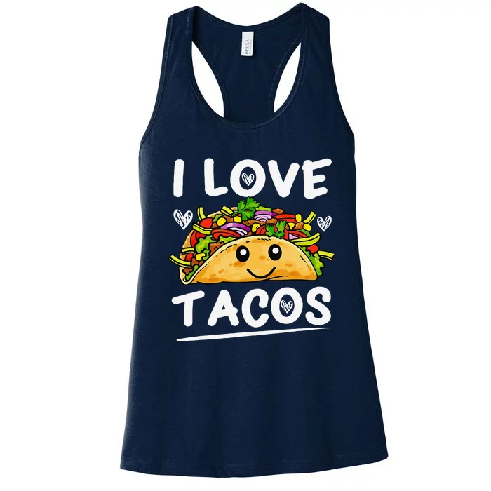 Graphic 365 I Love Tacos Cinco De Mayo Taco Women's Racerback Tank