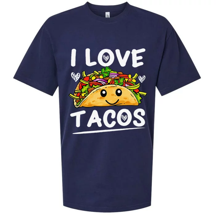 Graphic 365 I Love Tacos Cinco De Mayo Taco Sueded Cloud Jersey T-Shirt