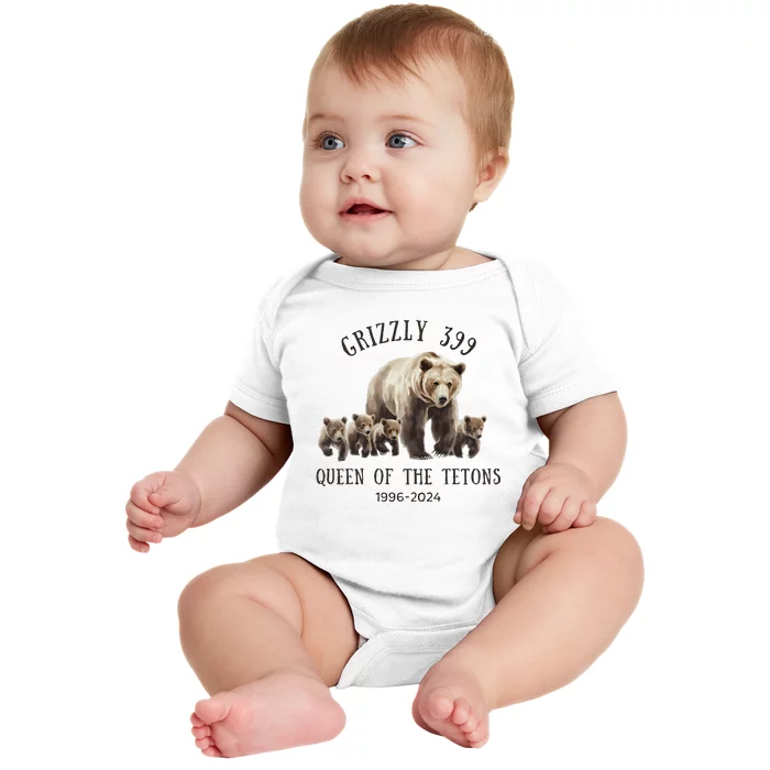 Grizzly 399 Queen Of The Tetons National Park Bear Baby Bodysuit