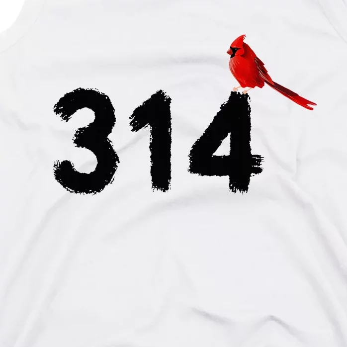 Ggt 314 Saint Louis Mo Red Bird Cardinal Stl Area Code Tank Top