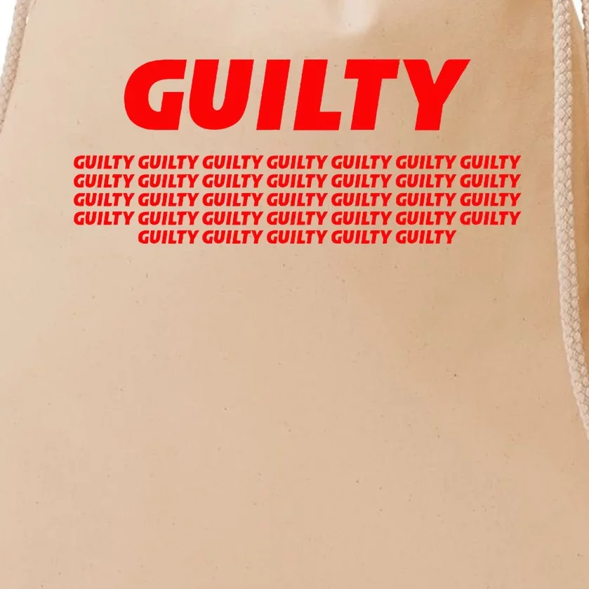 Guilty 34 Times With Red Letters Drawstring Bag