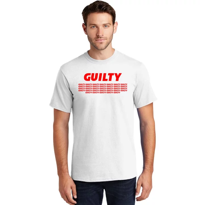 Guilty 34 Times With Red Letters Tall T-Shirt