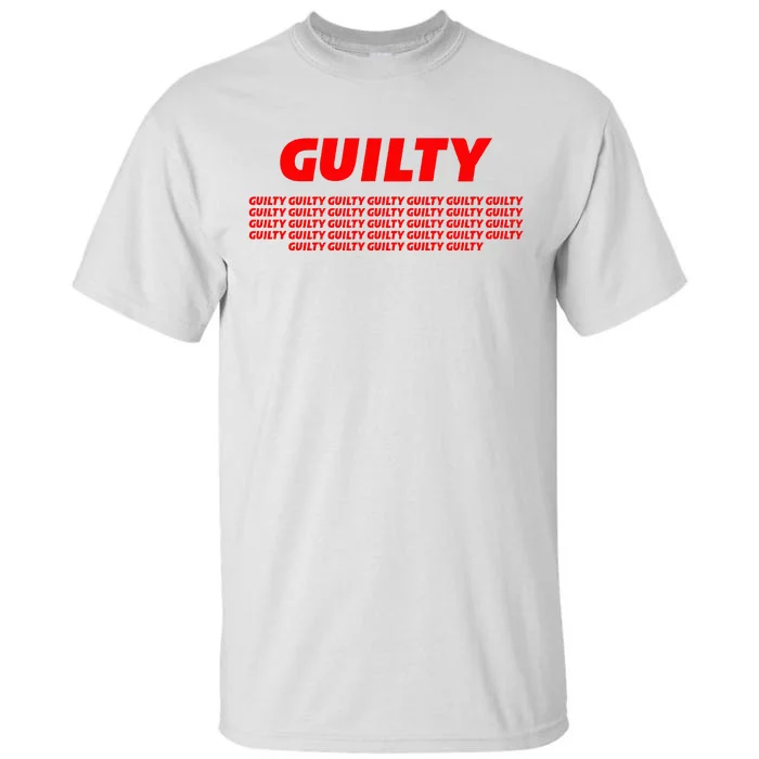 Guilty 34 Times With Red Letters Tall T-Shirt