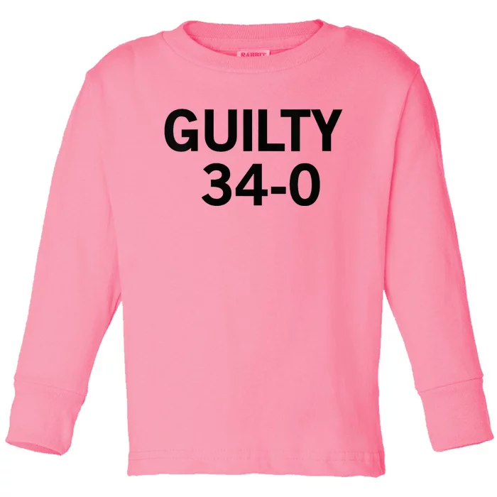 Guilty 34 To 0 Toddler Long Sleeve Shirt