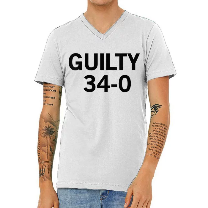 Guilty 34 To 0 V-Neck T-Shirt