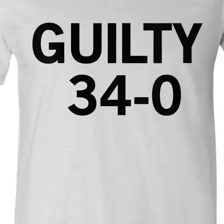 Guilty 34 To 0 V-Neck T-Shirt