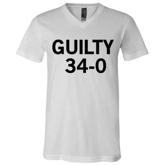 Guilty 34 To 0 V-Neck T-Shirt