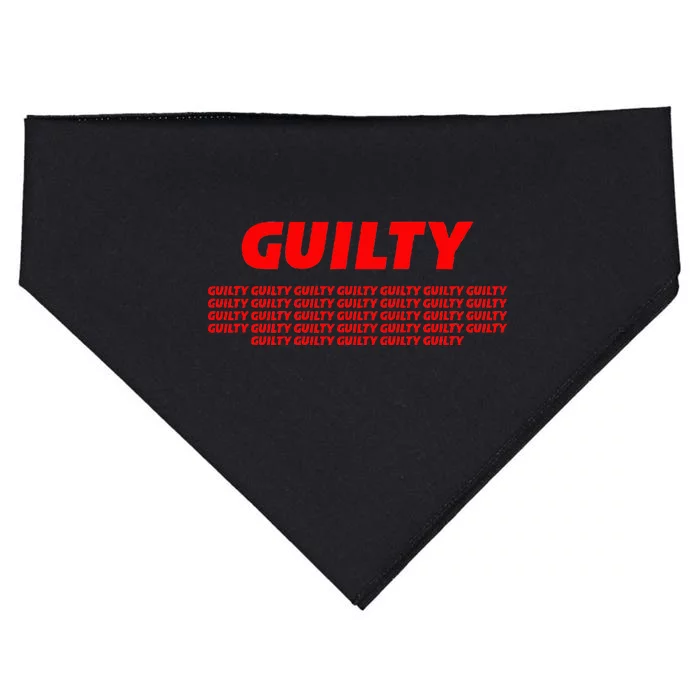 Guilty 34 Times With Red Letters USA-Made Doggie Bandana