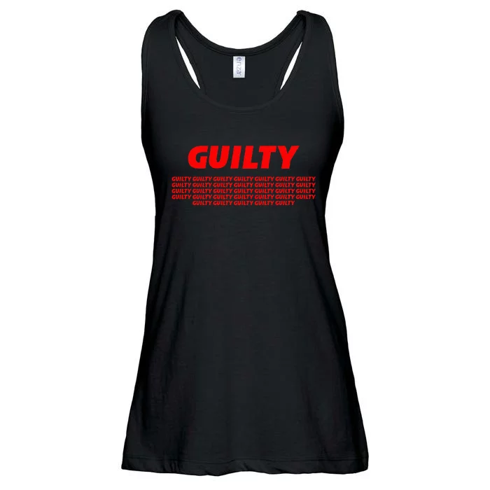 Guilty 34 Times With Red Letters Ladies Essential Flowy Tank