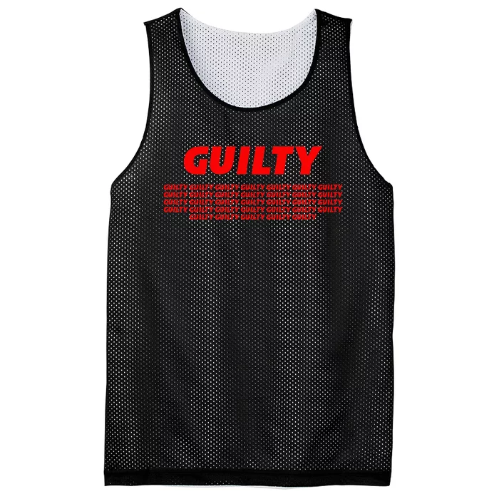 Guilty 34 Times With Red Letters Mesh Reversible Basketball Jersey Tank