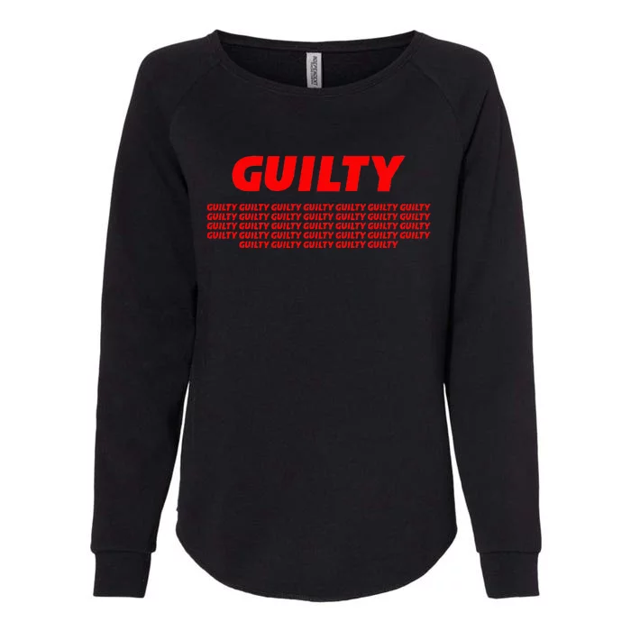 Guilty 34 Times With Red Letters Womens California Wash Sweatshirt