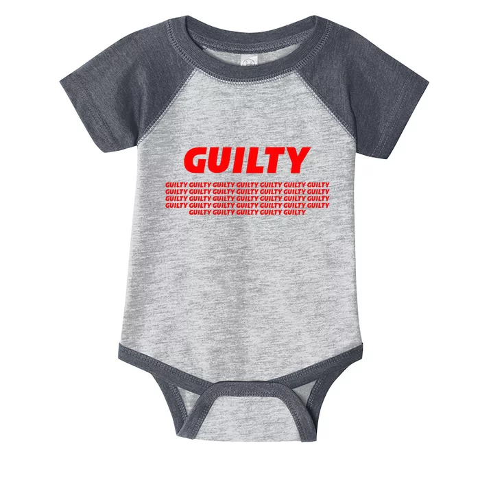 Guilty 34 Times With Red Letters Infant Baby Jersey Bodysuit