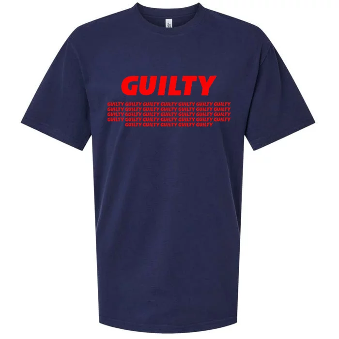 Guilty 34 Times With Red Letters Sueded Cloud Jersey T-Shirt