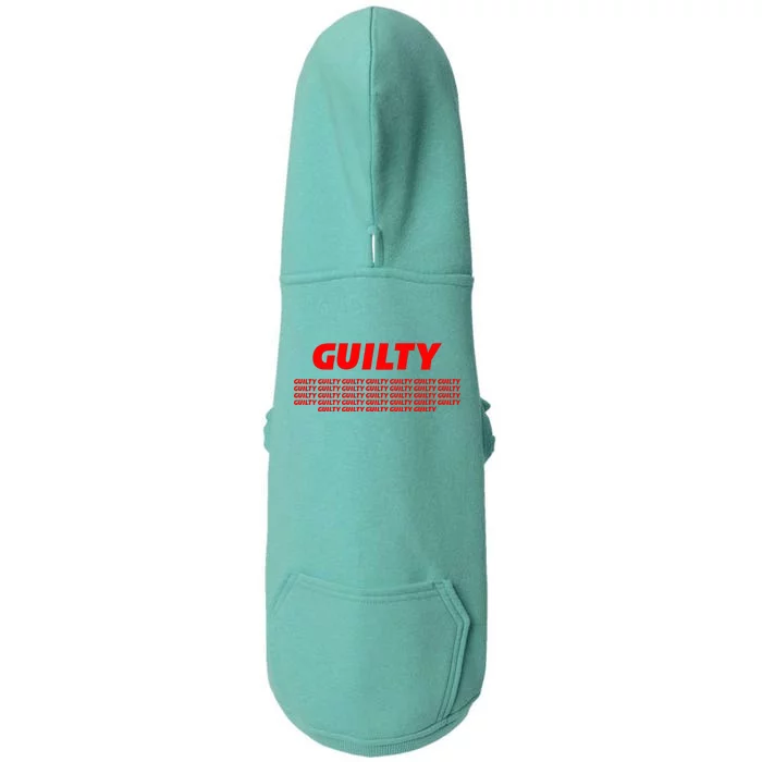 Guilty 34 Times With Red Letters Doggie 3-End Fleece Hoodie