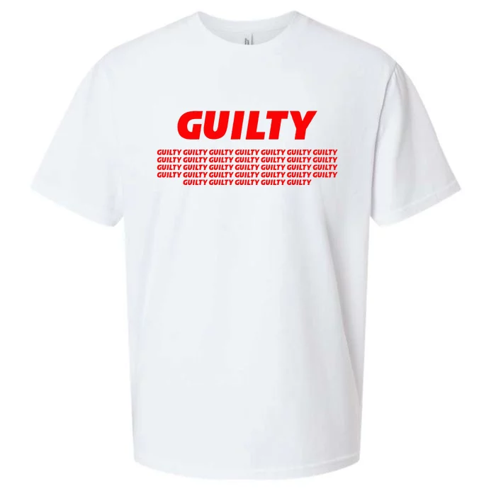 Guilty 34 Times With Red Letters Sueded Cloud Jersey T-Shirt