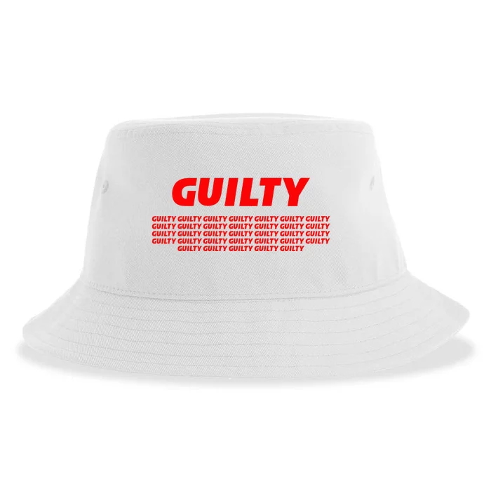 Guilty 34 Times With Red Letters Sustainable Bucket Hat