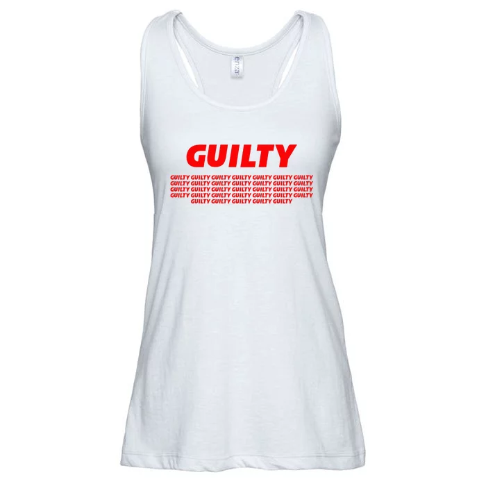 Guilty 34 Times With Red Letters Ladies Essential Flowy Tank