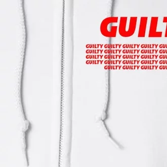 Guilty 34 Times With Red Letters Full Zip Hoodie