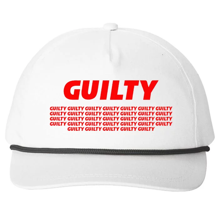 Guilty 34 Times With Red Letters Snapback Five-Panel Rope Hat