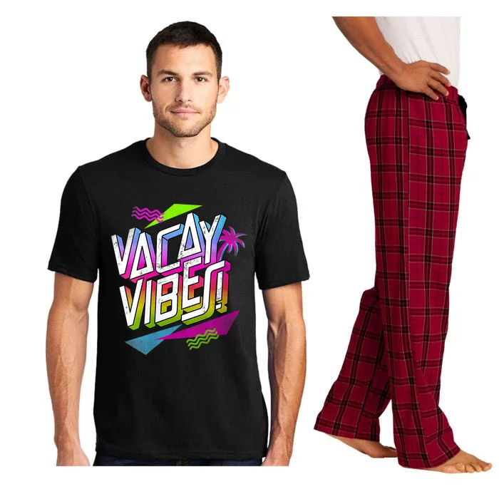 Graphic 365 Vacay Vibes Travel Vacation Retro 80s Cute Gift Pajama Set