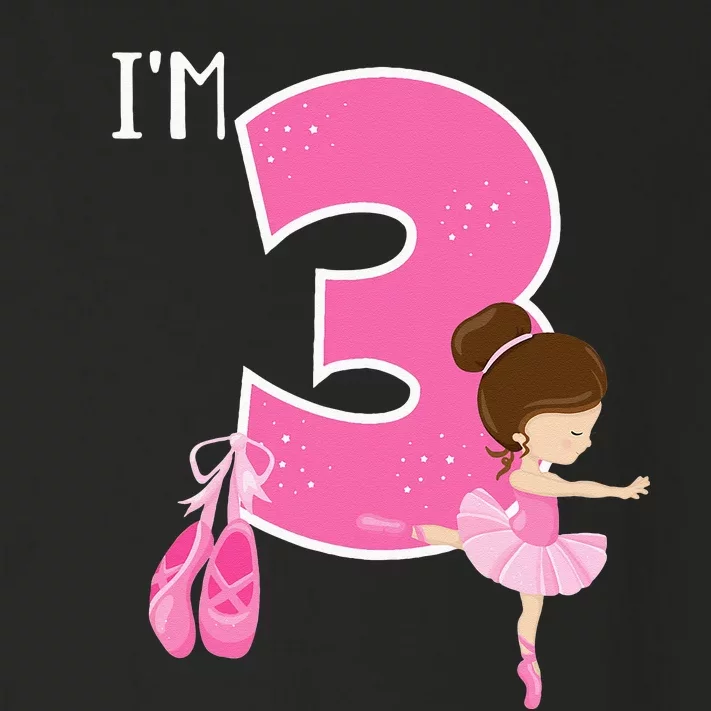 Girl 3 Year Old Ballerina 3rd Birthday Party Ballet Dancer Toddler Long Sleeve Shirt