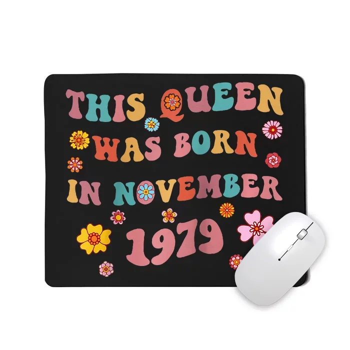 Groovy 44th Birthday This Queen Was Born In November 1979 Raglan Baseball Mousepad