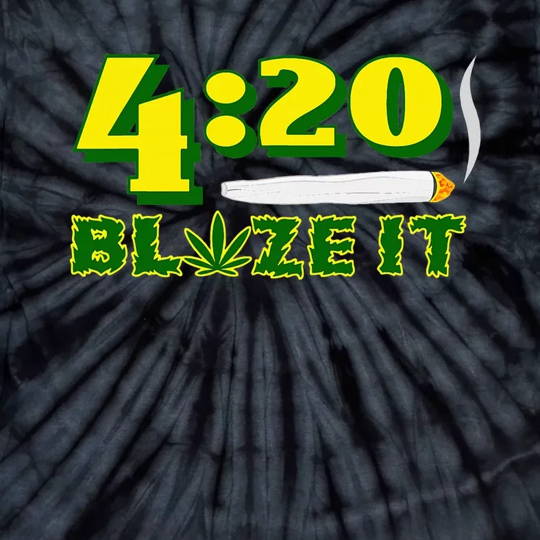 Green 420 Day Blaze It Funny Weed Smoker Marijuana Leaf Tie-Dye T-Shirt