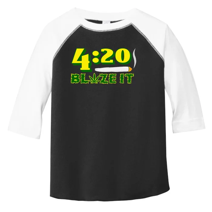 Green 420 Day Blaze It Funny Weed Smoker Marijuana Leaf Toddler Fine Jersey T-Shirt