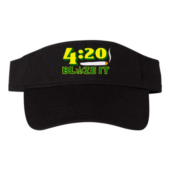 Green 420 Day Blaze It Funny Weed Smoker Marijuana Leaf Valucap Bio-Washed Visor