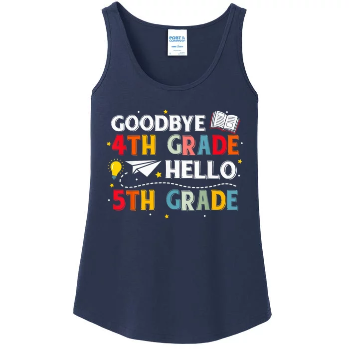 Goodbye 4th Fourth Grade Hello 5th Fifth Grade Teacher Kid Ladies Essential Tank