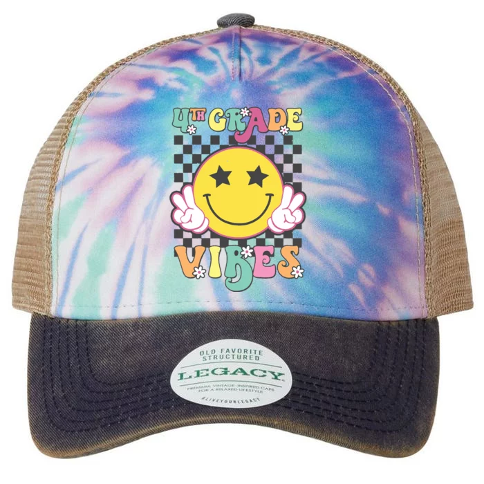 Girl 4th Grade Vibes Smile Face Back To School Fourth Grade Legacy Tie Dye Trucker Hat