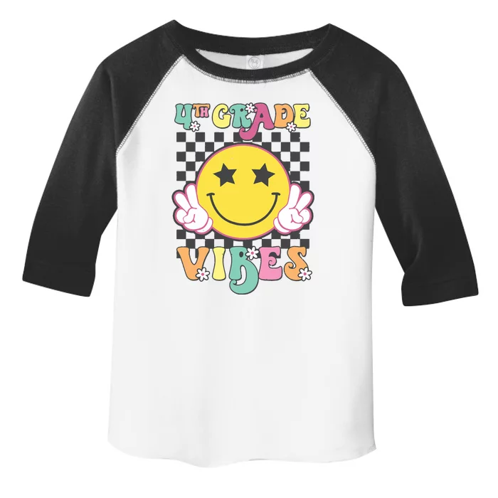 Girl 4th Grade Vibes Smile Face Back To School Fourth Grade Toddler Fine Jersey T-Shirt