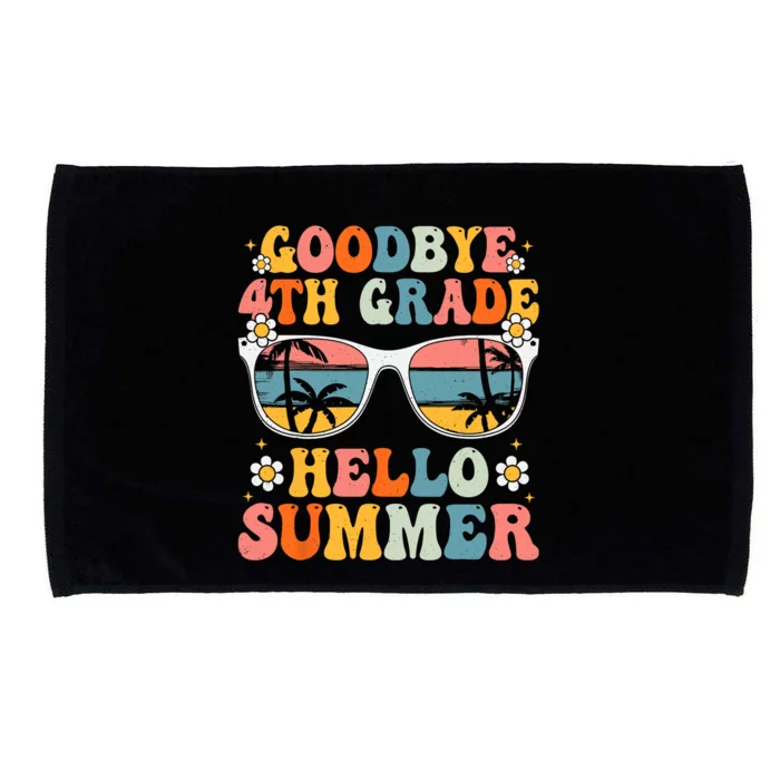 Goodbye 4th Grade Hello Summer Groovy Fourth Grade Graduate Microfiber Hand Towel