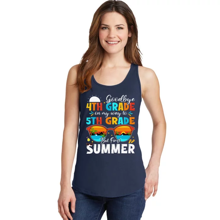 Goodbye 4th Grade Graduation To 5th Grade Hello Summer Ladies Essential Tank