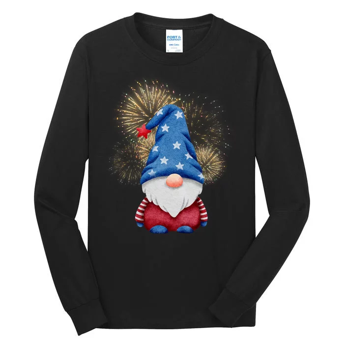 Gnome 4th Of July Firework Tall Long Sleeve T-Shirt