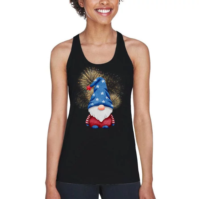 Gnome 4th Of July Firework Women's Racerback Tank