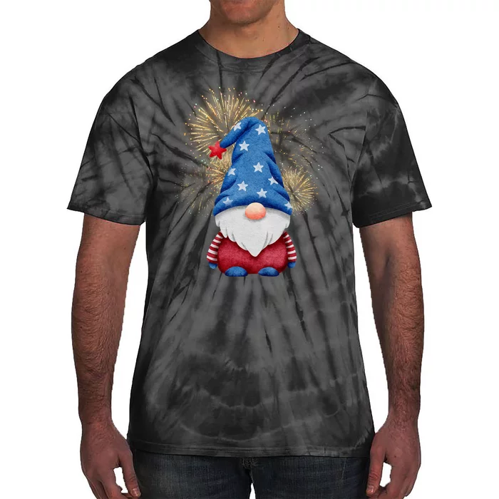 Gnome 4th Of July Firework Tie-Dye T-Shirt