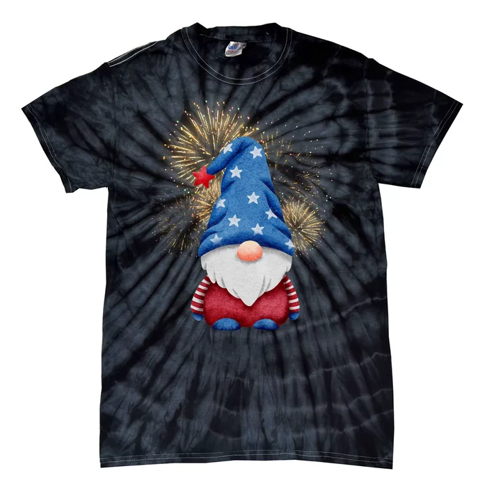 Gnome 4th Of July Firework Tie-Dye T-Shirt