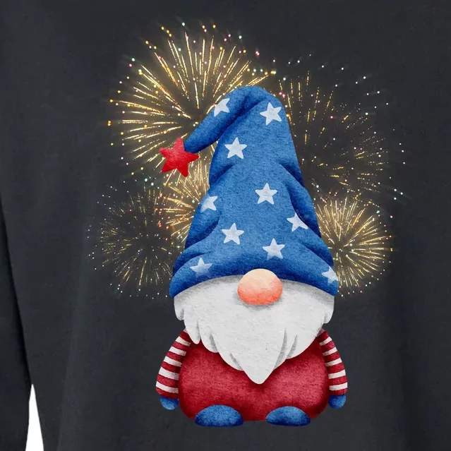 Gnome 4th Of July Firework Cropped Pullover Crew