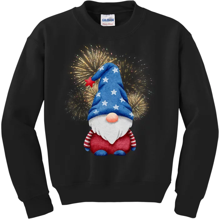 Gnome 4th Of July Firework Kids Sweatshirt