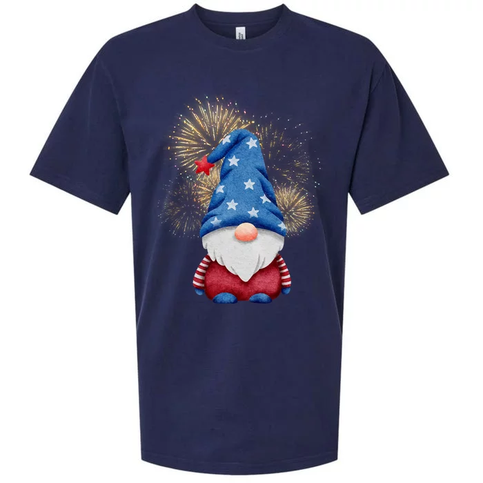 Gnome 4th Of July Firework Sueded Cloud Jersey T-Shirt