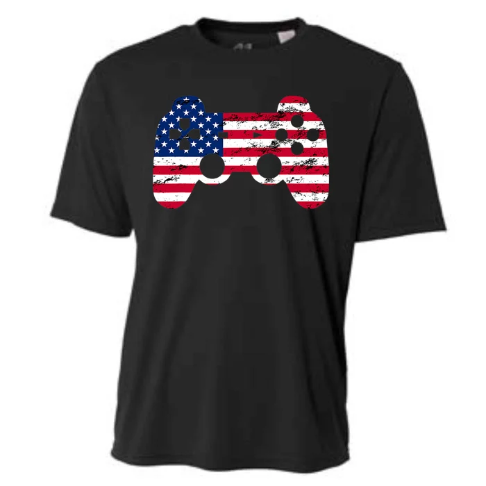 Gamer 4th Of July American Flag Video Game Teens Meaningful Gift Cooling Performance Crew T-Shirt