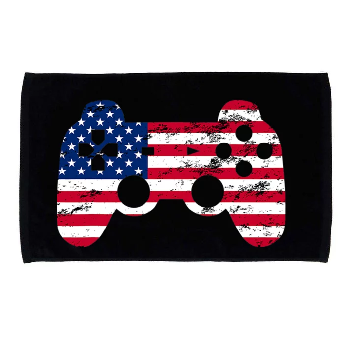 Gamer 4th Of July American Flag Video Game Teens Meaningful Gift Microfiber Hand Towel